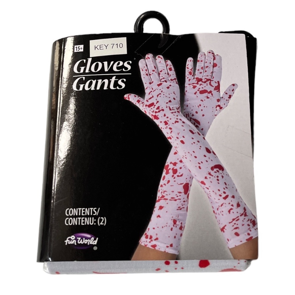 Fun World Bloody Gloves White Red One Size Fits Most - Picture 6 of 6